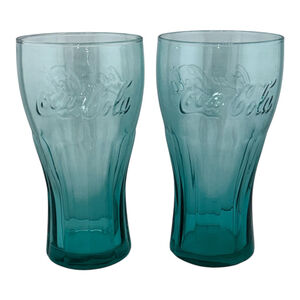 Coca-ColaVintage Set Of Two Blue Glasses